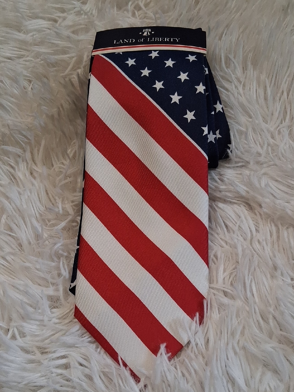 LAND of LIBERTY American Flag Pattern Men's Tie - Picture 2 of 5
